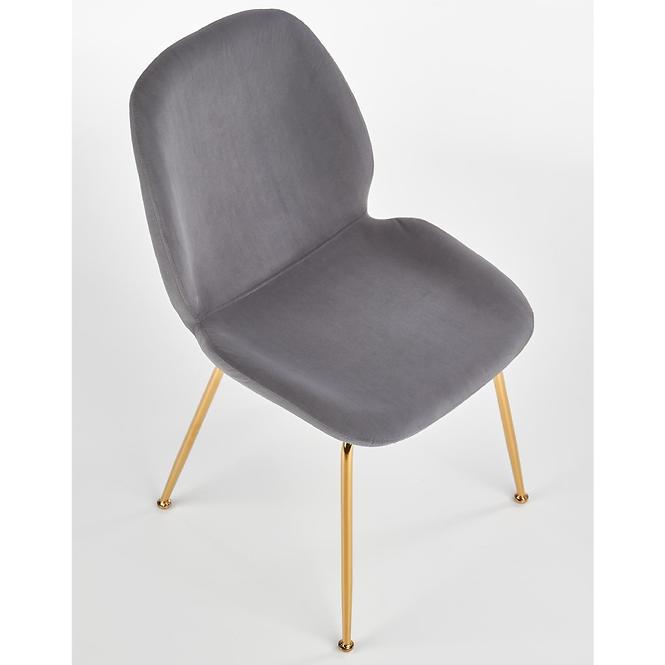 Szék K381 Velvet/Króm szürke/Aranysárga