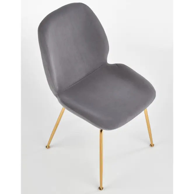 Szék K381 Velvet/Króm szürke/Aranysárga,4