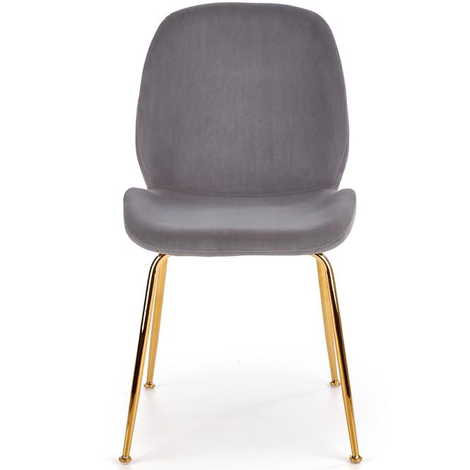 Szék K381 Velvet/Króm szürke/Aranysárga