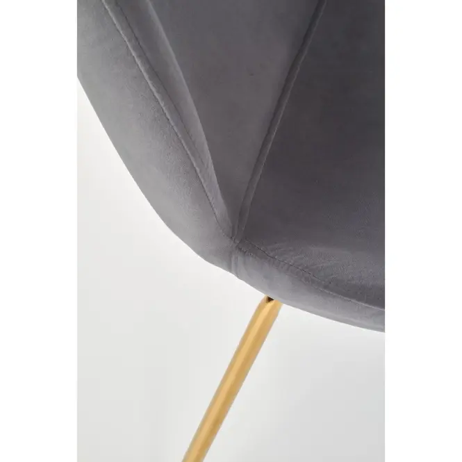Szék K381 Velvet/Króm szürke/Aranysárga