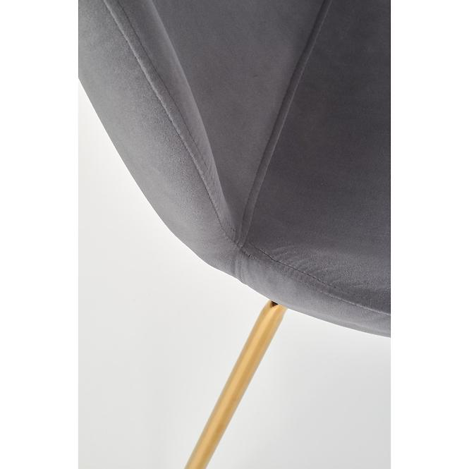 Szék K381 Velvet/Króm szürke/Aranysárga