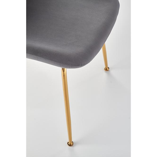 Szék K381 Velvet/Króm szürke/Aranysárga