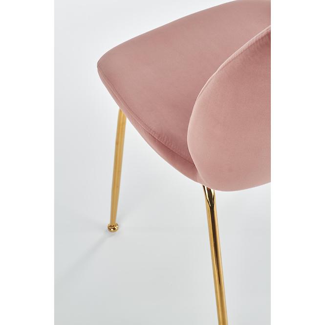 Szék K381 Velvet/Króm Rózsaszín/Aranysárga
