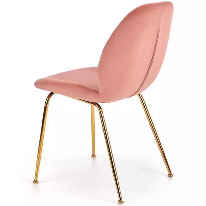 Szék K381 Velvet/Króm Rózsaszín/Aranysárga