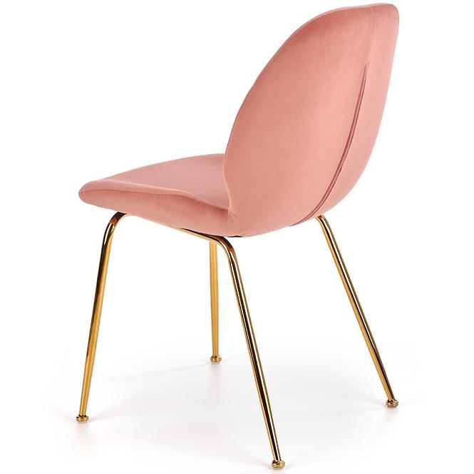 Szék K381 Velvet/Króm Rózsaszín/Aranysárga