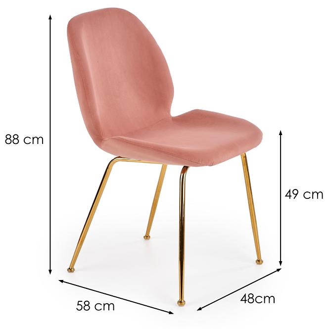Szék K381 Velvet/Króm Rózsaszín/Aranysárga