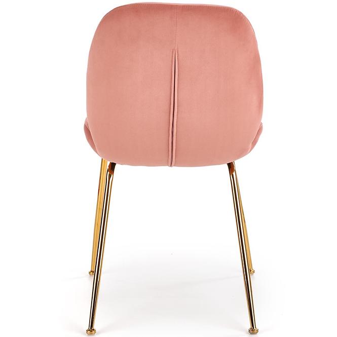 Szék K381 Velvet/Króm Rózsaszín/Aranysárga