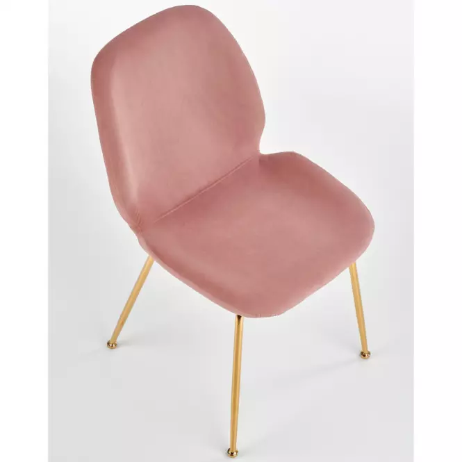Szék K381 Velvet/Króm Rózsaszín/Aranysárga
