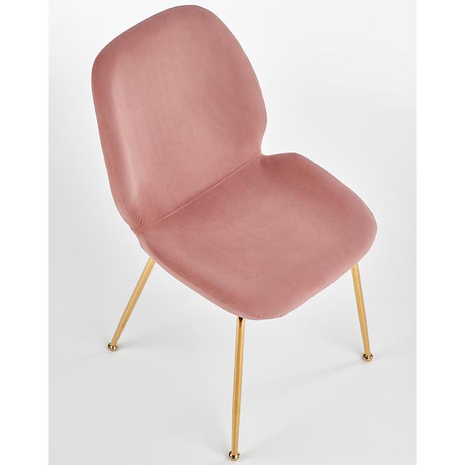 Szék K381 Velvet/Króm Rózsaszín/Aranysárga