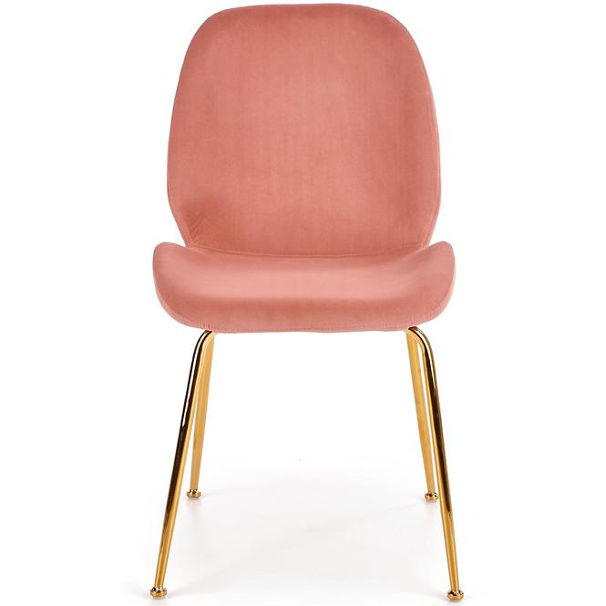 Szék K381 Velvet/Króm Rózsaszín/Aranysárga