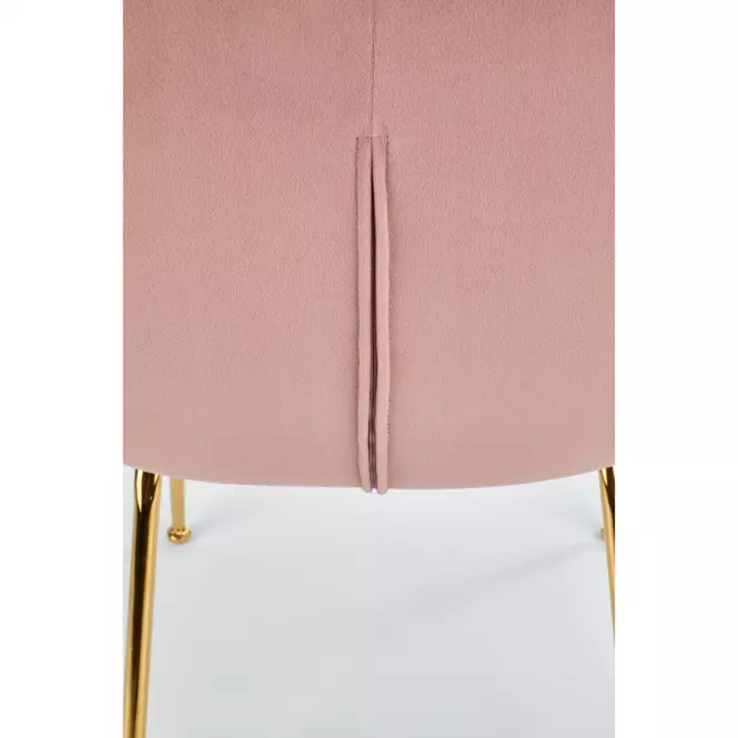 Szék K381 Velvet/Króm Rózsaszín/Aranysárga