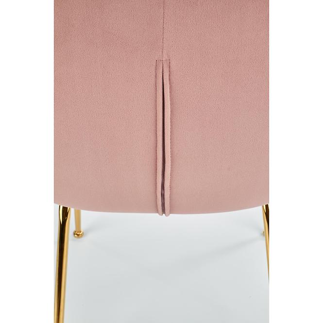Szék K381 Velvet/Króm Rózsaszín/Aranysárga