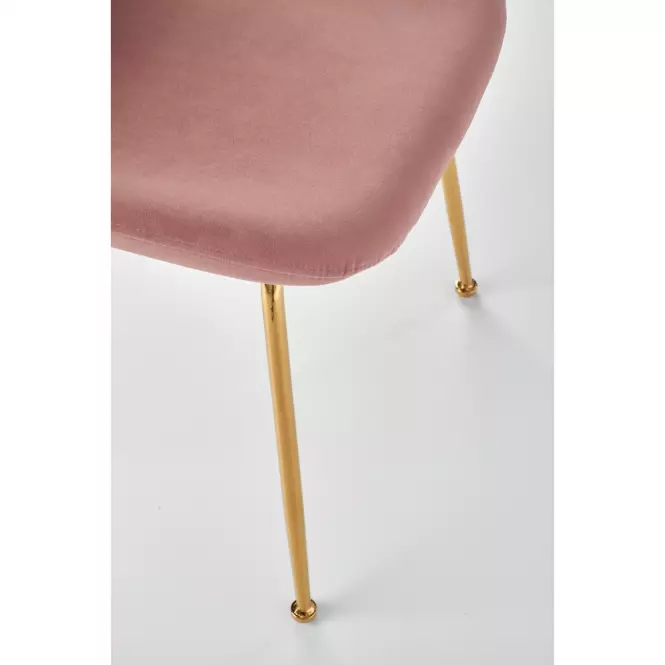 Szék K381 Velvet/Króm Rózsaszín/Aranysárga