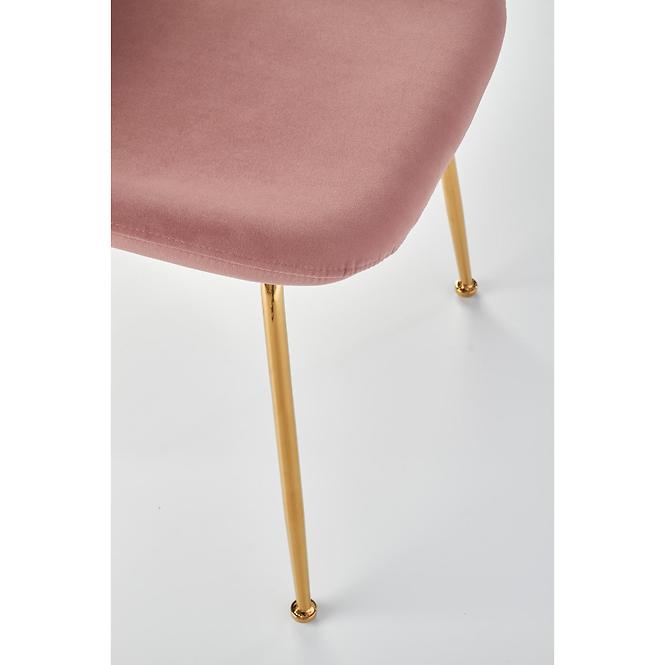 Szék K381 Velvet/Króm Rózsaszín/Aranysárga