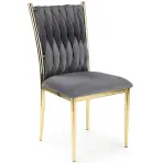 Szék K436 Velvet/Króm szürke/Aranysárga