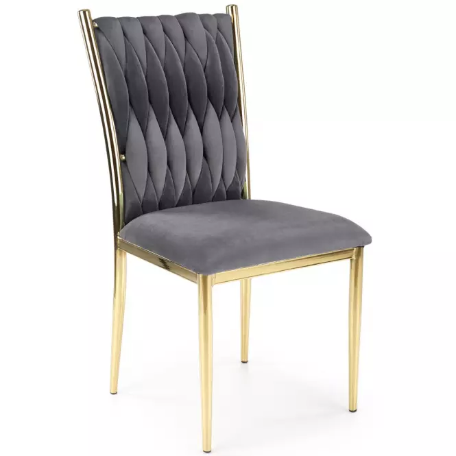 Szék K436 Velvet/Króm szürke/Aranysárga