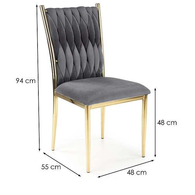 Szék K436 Velvet/Króm szürke/Aranysárga