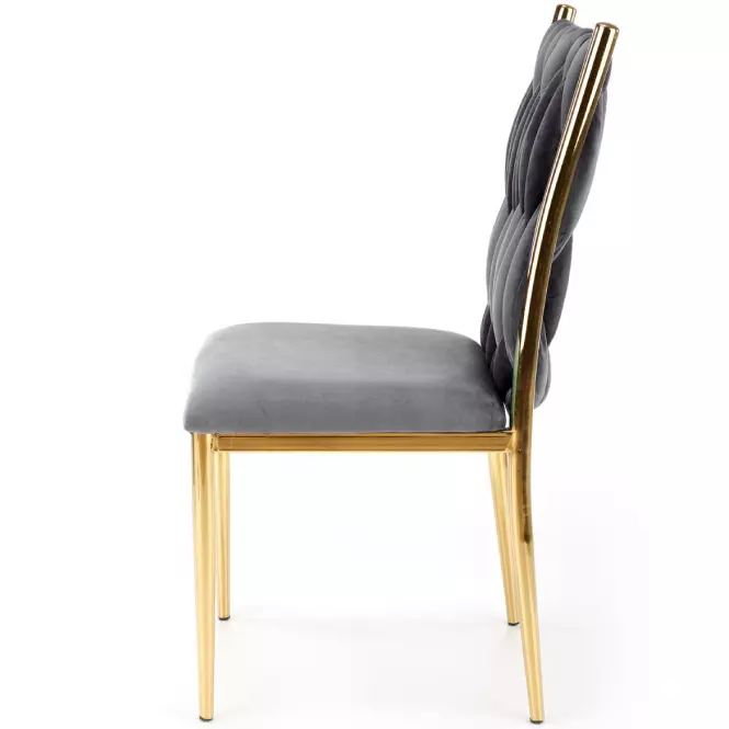 Szék K436 Velvet/Króm szürke/Aranysárga