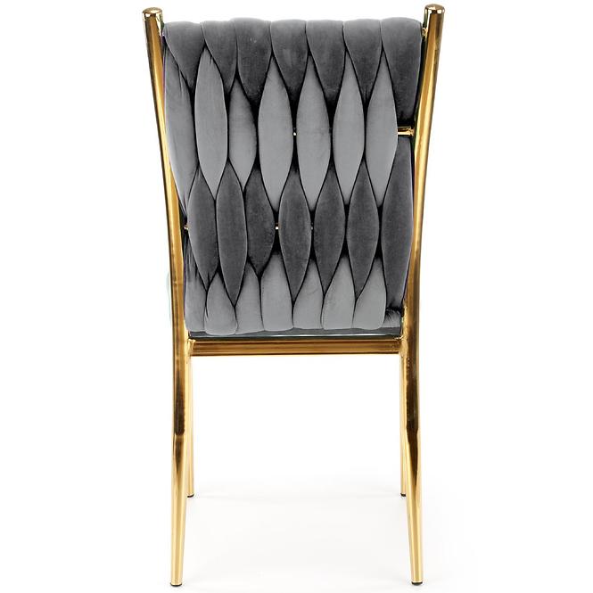 Szék K436 Velvet/Króm szürke/Aranysárga