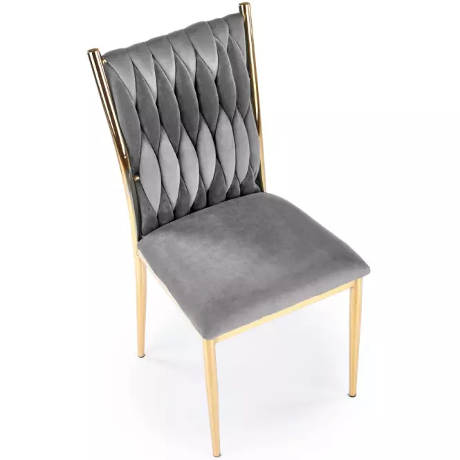 Szék K436 Velvet/Króm szürke/Aranysárga