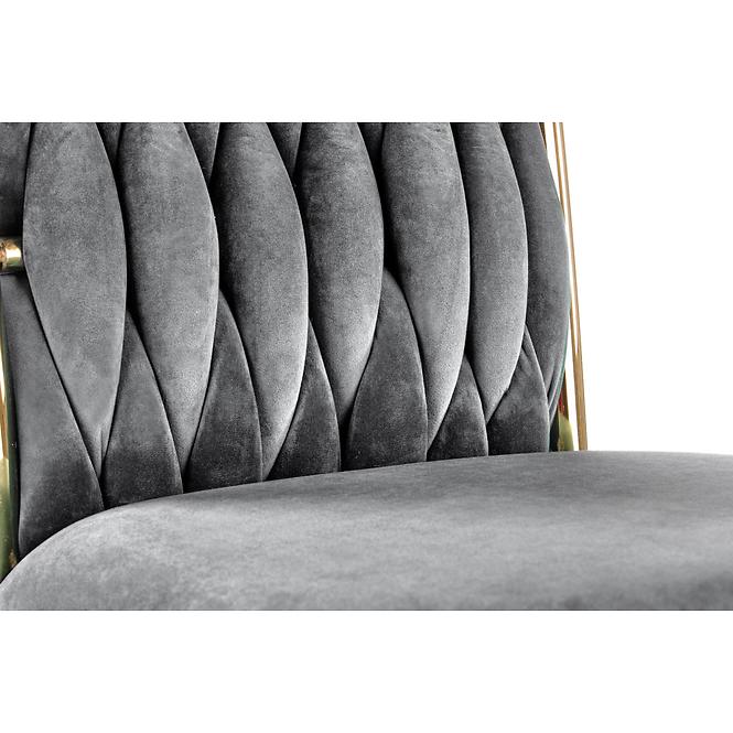 Szék K436 Velvet/Króm szürke/Aranysárga