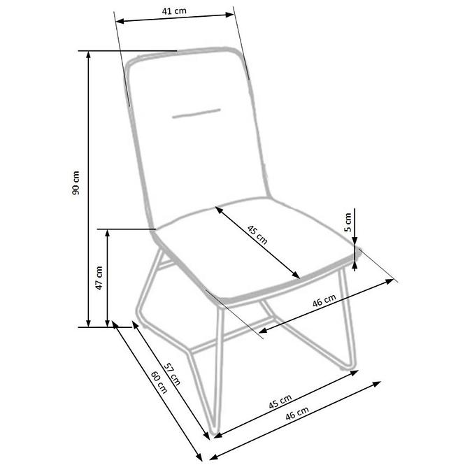 Szék K390 Szövet/Eco bőr/Króm-Krém/Sötétszürke