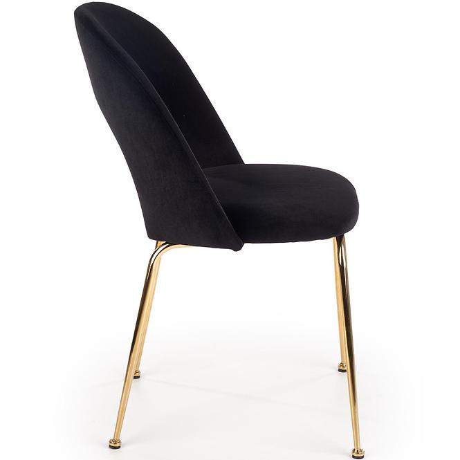 Szék K385 Velvet/Króm fekete/Aranysárga
