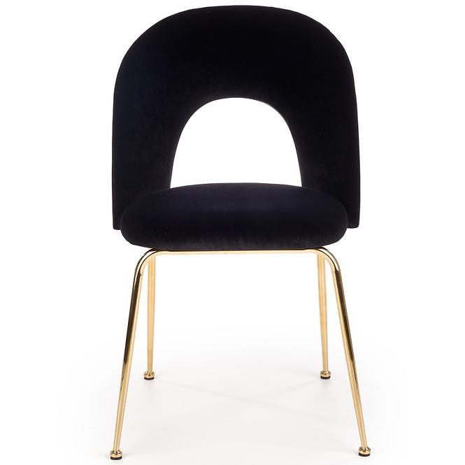 Szék K385 Velvet/Króm fekete/Aranysárga