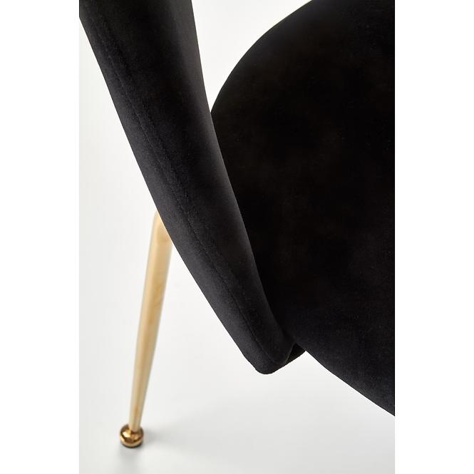 Szék K385 Velvet/Króm fekete/Aranysárga