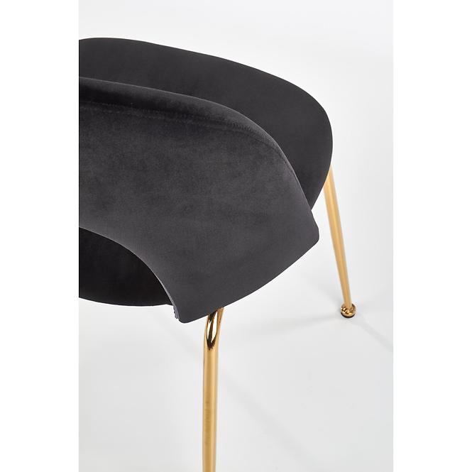 Szék K385 Velvet/Króm fekete/Aranysárga