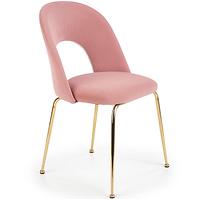 Szék K385 Velvet/Króm Rózsaszín/Aranysárga