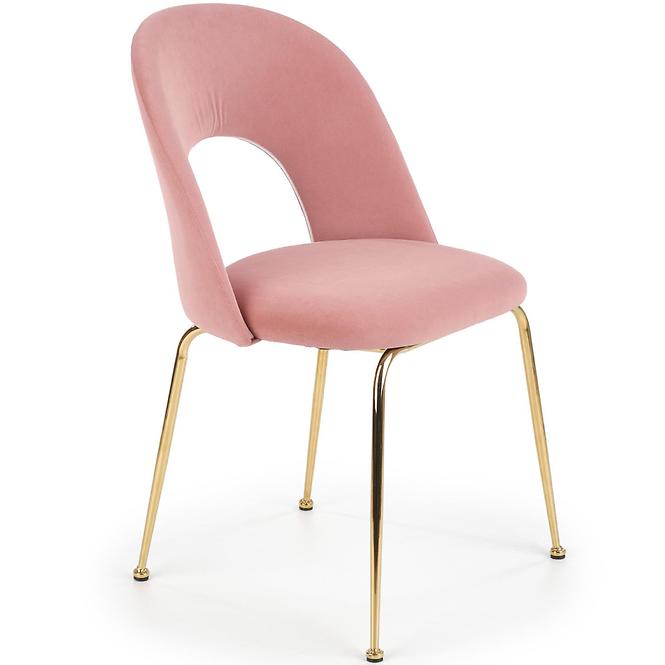 Szék K385 Velvet/Króm Rózsaszín/Aranysárga