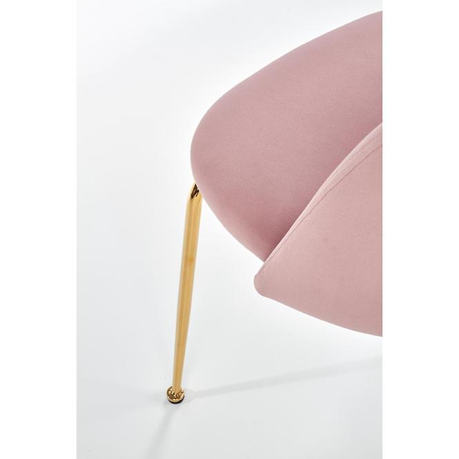Szék K385 Velvet/Króm Rózsaszín/Aranysárga