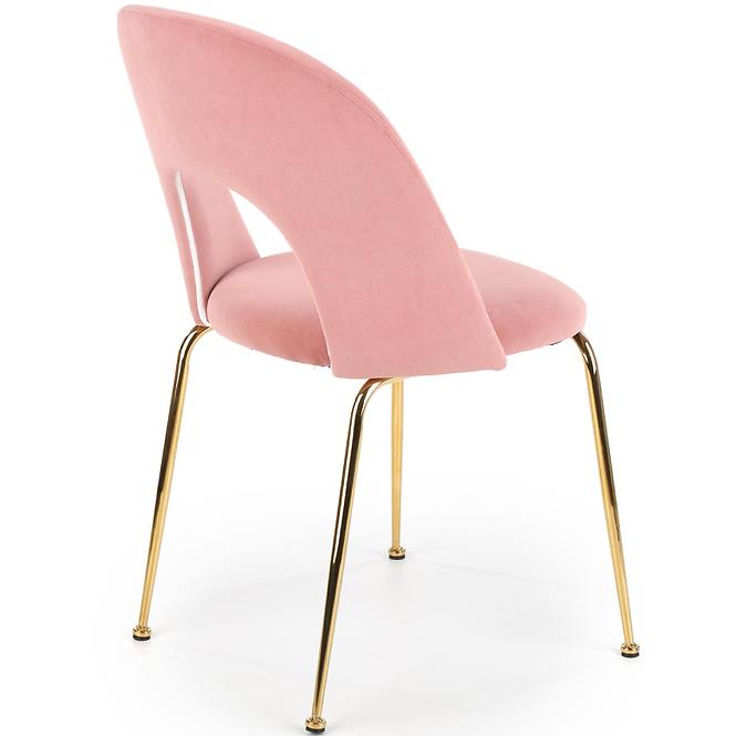 Szék K385 Velvet/Króm Rózsaszín/Aranysárga