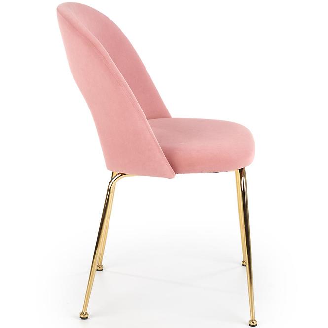 Szék K385 Velvet/Króm Rózsaszín/Aranysárga