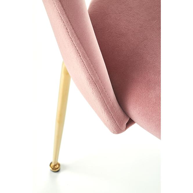Szék K385 Velvet/Króm Rózsaszín/Aranysárga