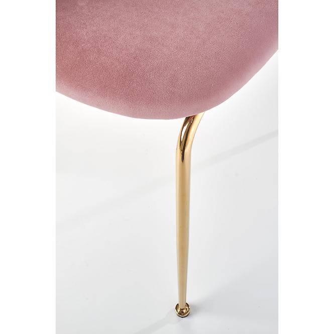Szék K385 Velvet/Króm Rózsaszín/Aranysárga