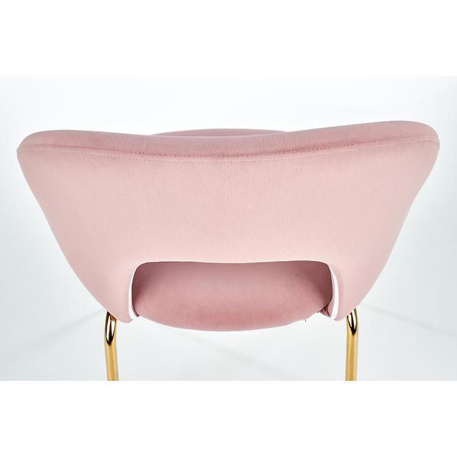 Szék K385 Velvet/Króm Rózsaszín/Aranysárga