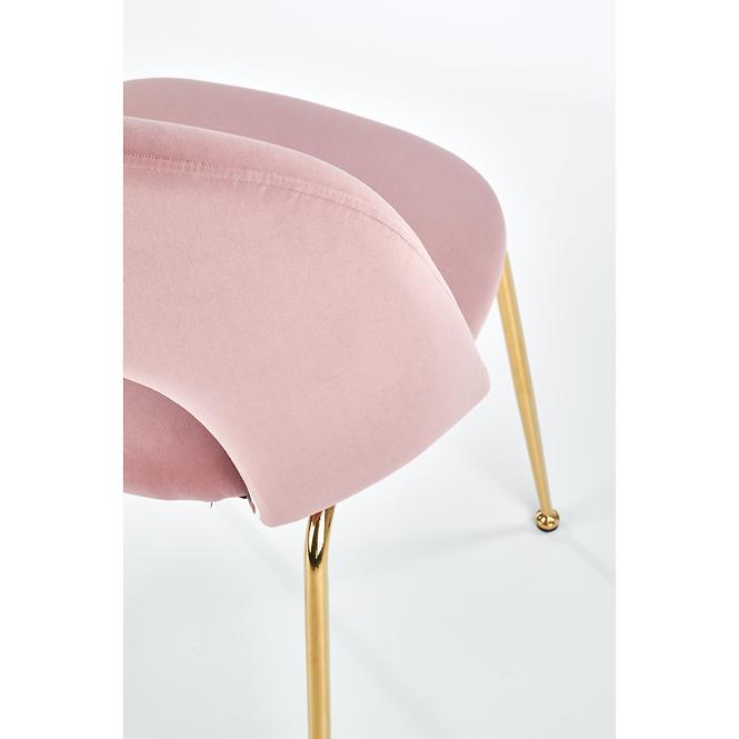 Szék K385 Velvet/Króm Rózsaszín/Aranysárga