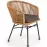 Szék K400 Rattan/Fém/Szövet Natural/szürke