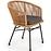 Szék K400 Rattan/Fém/Szövet Natural/szürke