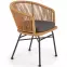 Szék K400 Rattan/Fém/Szövet Natural/szürke