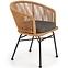 Szék K400 Rattan/Fém/Szövet Natural/szürke