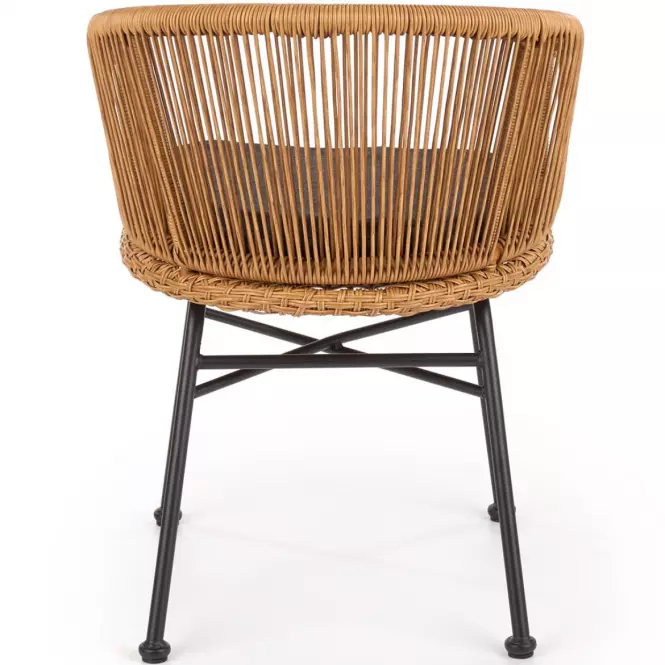 Szék K400 Rattan/Fém/Szövet Natural/szürke