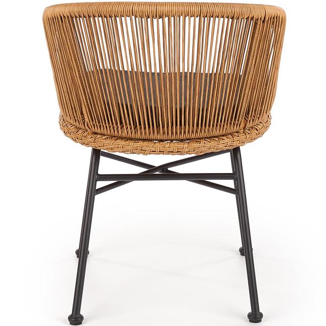 Szék K400 Rattan/Fém/Szövet Natural/szürke