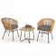 Szék K400 Rattan/Fém/Szövet Natural/szürke,14