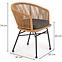 Szék K400 Rattan/Fém/Szövet Natural/szürke,2