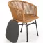Szék K400 Rattan/Fém/Szövet Natural/szürke,3