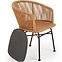 Szék K400 Rattan/Fém/Szövet Natural/szürke,3