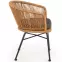 Szék K400 Rattan/Fém/Szövet Natural/szürke,4